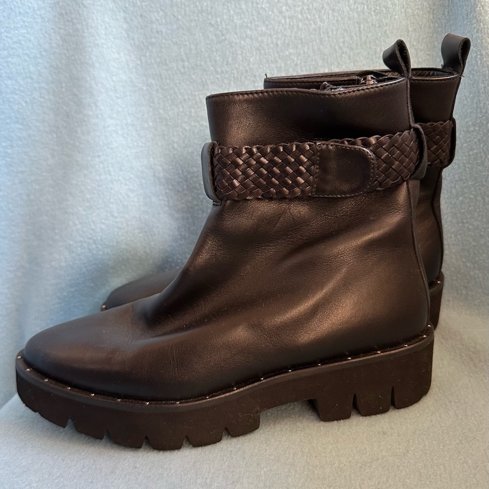FREDA SALVADOR FLORA LUG SOLE BOOT Black Leather Boots